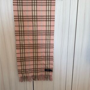Burberry Pink and tan plaid Scarf